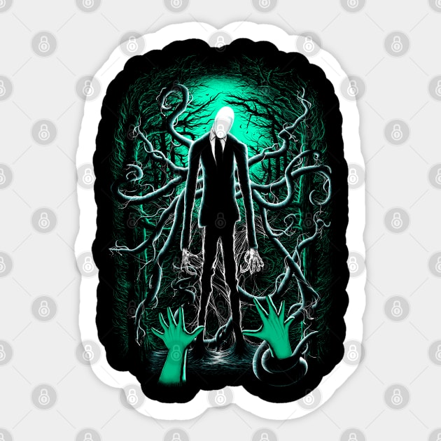 Slender Man (sea green) Sticker by KawaiiDread